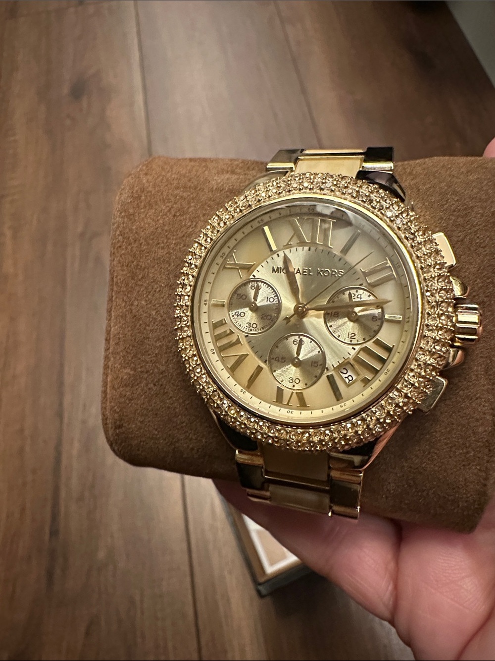 Michael Kors Gold Crystal Pavé Women's Bracelet Watch - Picture 4 of 9